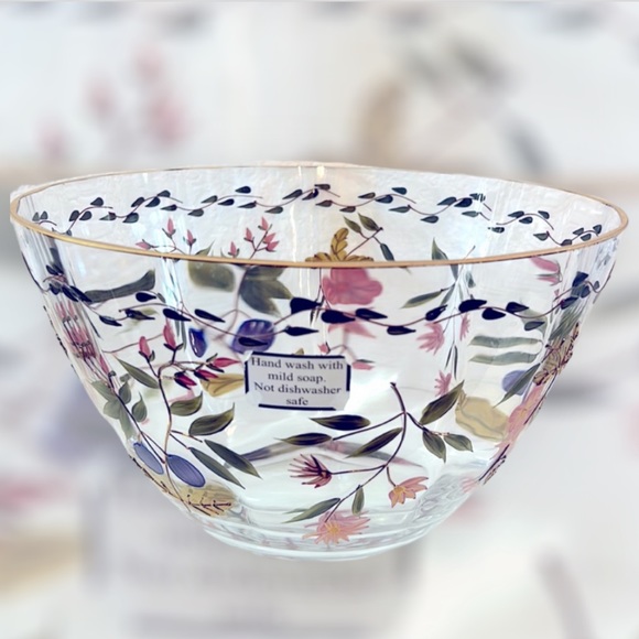 VTG “AMELIA" Hand-painted Optic Crystal Bowl W/
22k accents DISCONTINUED 11” - Picture 3 of 9